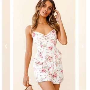 Sweetheart Neckline Eyelet Floral Dress